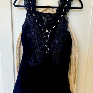 Gorgeous embellished black tank